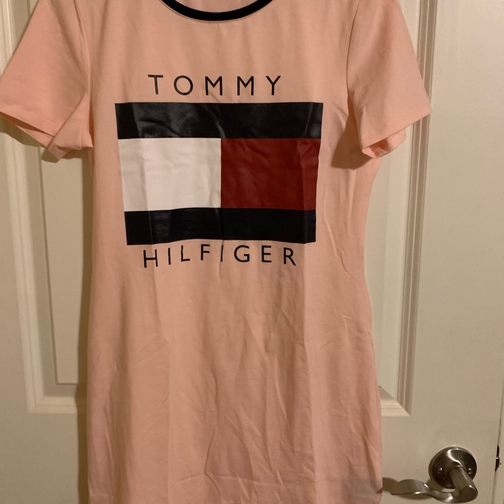 Tommy Hilfiger pink shirt tshirt dress size xs